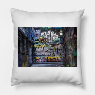 Rutledge Lane taken from Hosier Lane, Melbourne, Victoria, Australia, vicki walsh, vickiwalsh, vicki walsh photography Pillow