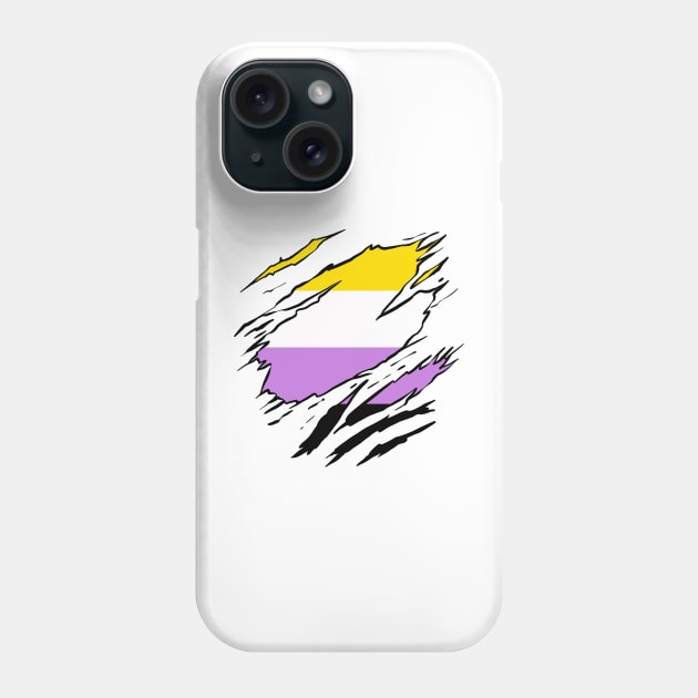 LGBTQI+ Superhero NON-BINARY flag Phone Case by la'lunadraw