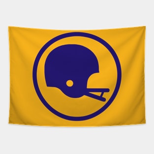 Two-Bar Helmet Minimalist Logo (Purple) Tapestry