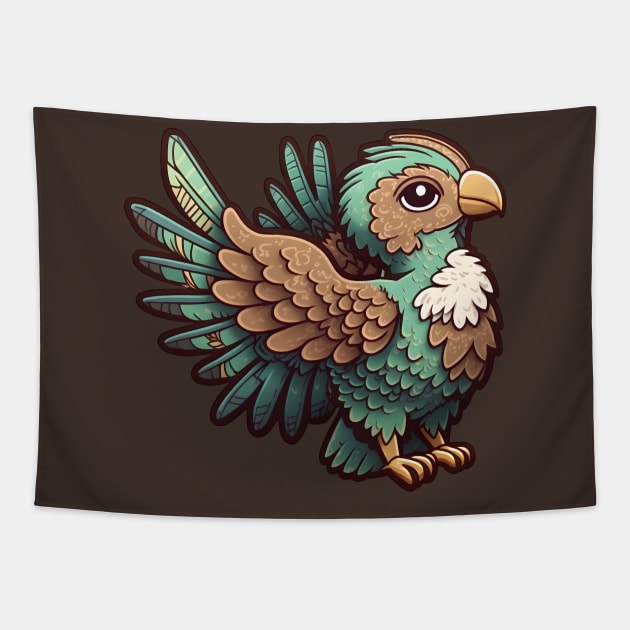 Brown and Green Archaeopteryx Tapestry by Cute Planet Earth Mini