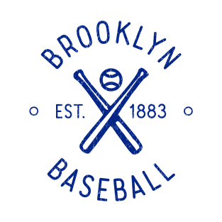 Retro Brooklyn Baseball Stamp Logo (Blue) T-Shirt