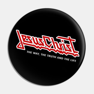 Jesus Christ the way, the truth the life, White and red graphic Pin