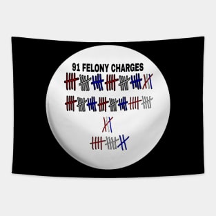 91 FELONIES - Tally - Round - Front Tapestry