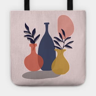 Abstract Vases and Leaves Under Sunset Edit Tote