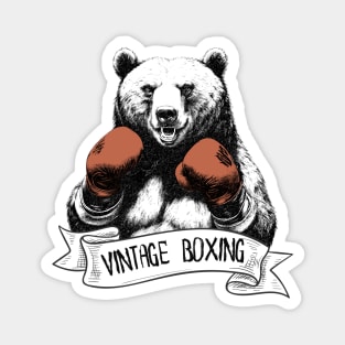 Vintage Boxing Boxing Bear Magnet