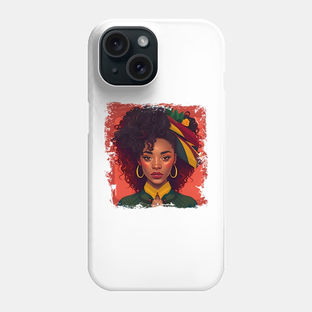 Black Queen History Month Afro American Pride T-Shirt Phone Case by Lisa L. R. Lyons