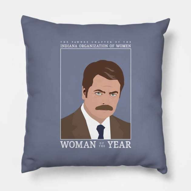 Woman of the Year Pillow by Cat Bone Design