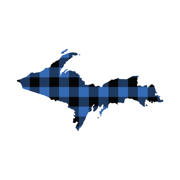 Upper Peninsula of Michigan Blue Flannel State by DoctorWatsonDesigns