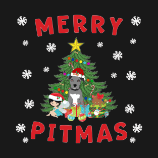 Merry Pitmas Pitbull Puppy Kitten Fairy Funny T-Shirt