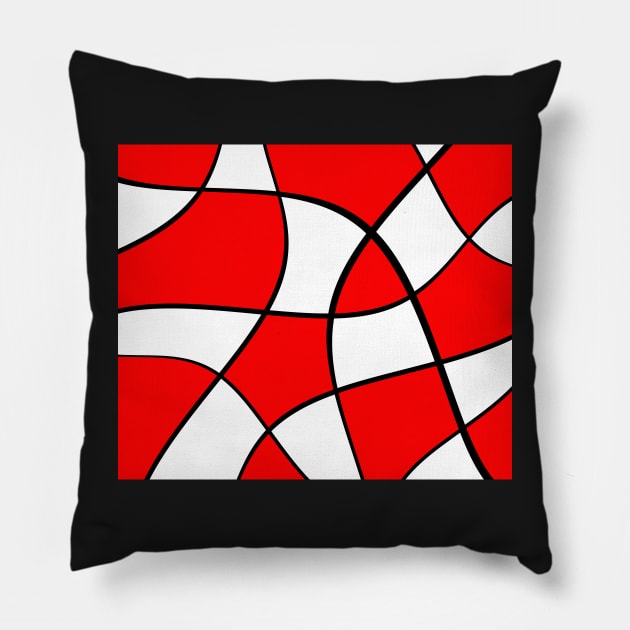 Abstract - red, black and white. Pillow by kerens