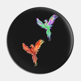 green/red phoenix Pin