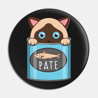 Cute Siamese Cat Pate Pin