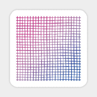 Pink Purple Blue Sketchy Grid Gradient - Bisexual Colors - Bi Flag Magnet