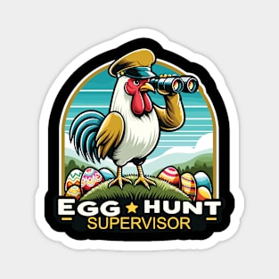 Egg Hunt Supervisor Rooster Watchful Eye Design Magnet