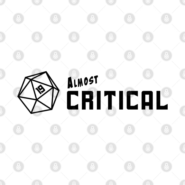 Almost Critical - Solid Black Horizontal Logo on White/Light by AlmostCritical