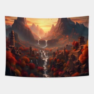 Autumn Mountains Landscape Tapestry