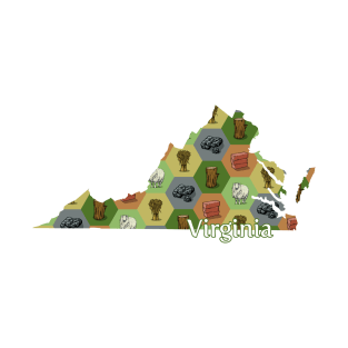 Virginia State Map Board Games T-Shirt