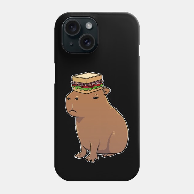 Capybara with a BLT Sandwich on its head Phone Case by capydays