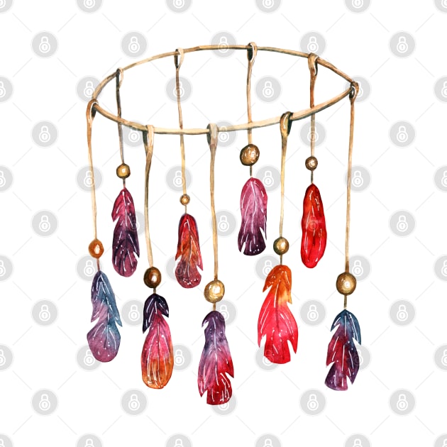 Boho Watercolor Dream Catcher by epoliveira