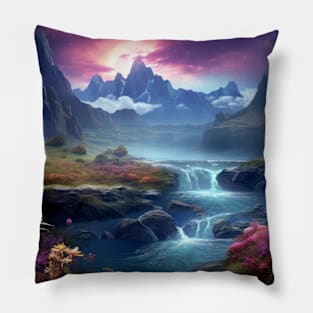 Landscape Magical Dimension Fantastic Planet Surrealist Pillow