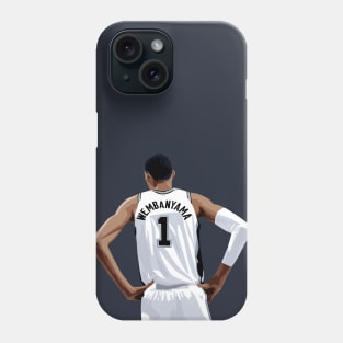 Victor Wembanyama Vector Back White Above Waist Qiangy Phone Case