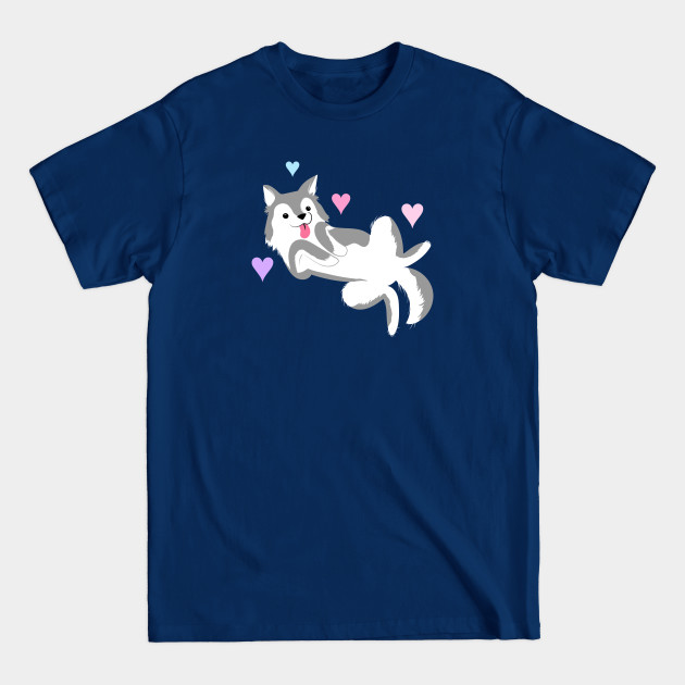 Disover Cute And Kawaii Hearts Funny Siberian Husky Dog Design - Siberian Husky - T-Shirt