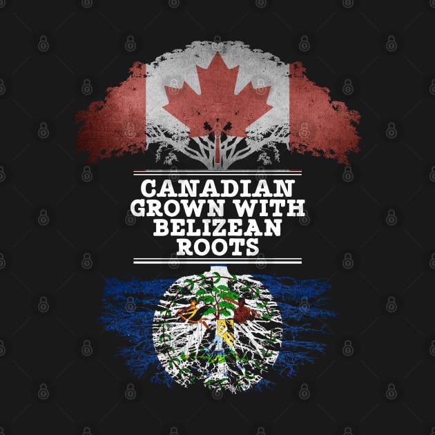 Canadian Grown With Belizean Roots - Gift for Belizean With Roots From Belize by Country Flags