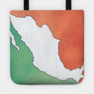 Mexico map in mexican flag colors distressed style Tote