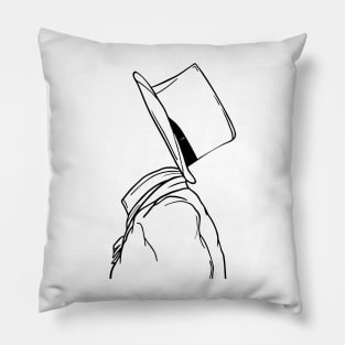 Silhouette of Man in Hat Pillow