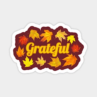 Grateful with Leaf Wreath Magnet