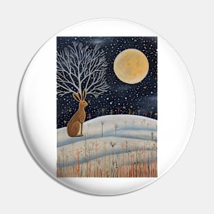 Moonlit Reverie: The Hare's Serenity Pin