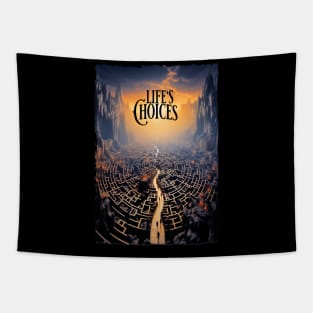 Inspirational Life's Choices Maze Design Tapestry