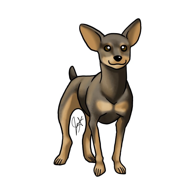 Dog - Miniature Pinscher - Black and Tan by Jen's Dogs Custom Gifts and Designs
