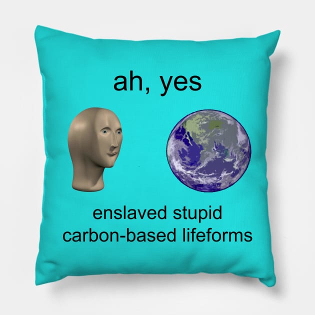 Ah, Yes Surreal Meme Pillow by renzkarlo