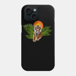 Tropical Tiger, Big Cat, Animal Sunset Phone Case