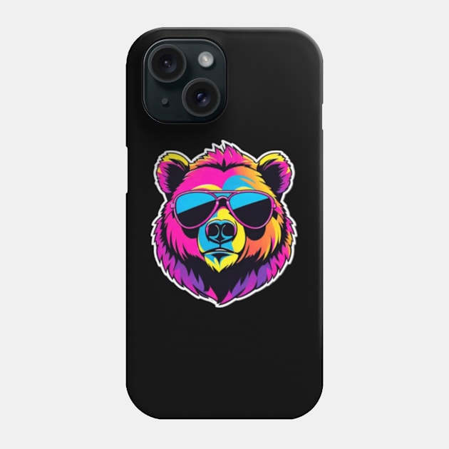 Cool Neon Bear Phone Case by VRMonkeyz