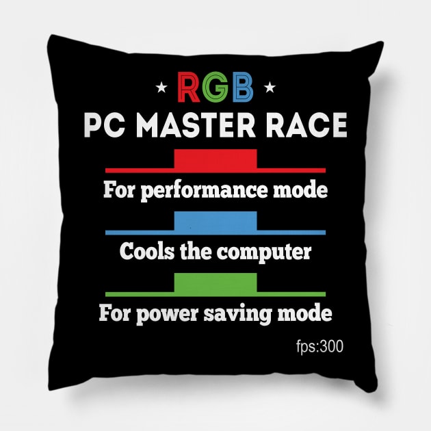 More RGB More FPS Pc Master Race Pillow by JettDes