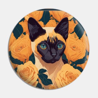 Siamese cat. Style vector (yellow version Siamese cat) Pin