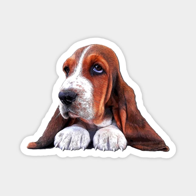 Basset Hound Puppy Dog Magnet by Elarex