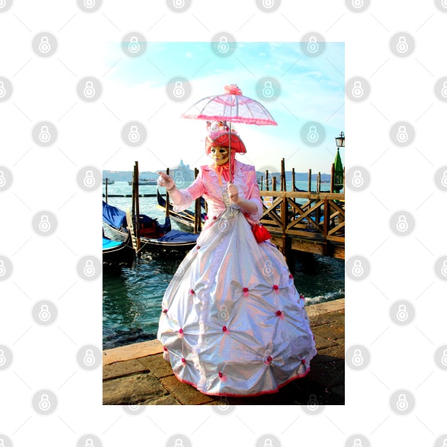 Woman in carnival costume in front of Grand Canal by KristinaDrozd