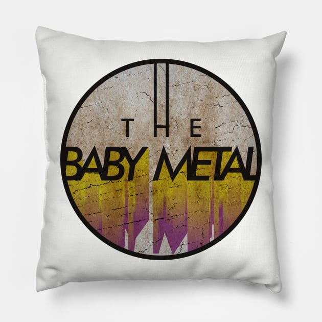 THE BABY METAL - VINTAGE YELLOW CIRCLE Pillow by GLOBALARTWORD