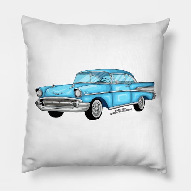 Vintage Classic Car Hot Rod Novelty Gift Pillow by Airbrush World