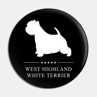 West Highland White Terrier Westie Dog White Silhouette Pin