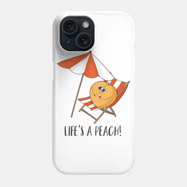 Life's a Peach - Funny Fruity Beach Gift Phone Case by Dreamy Panda Designs