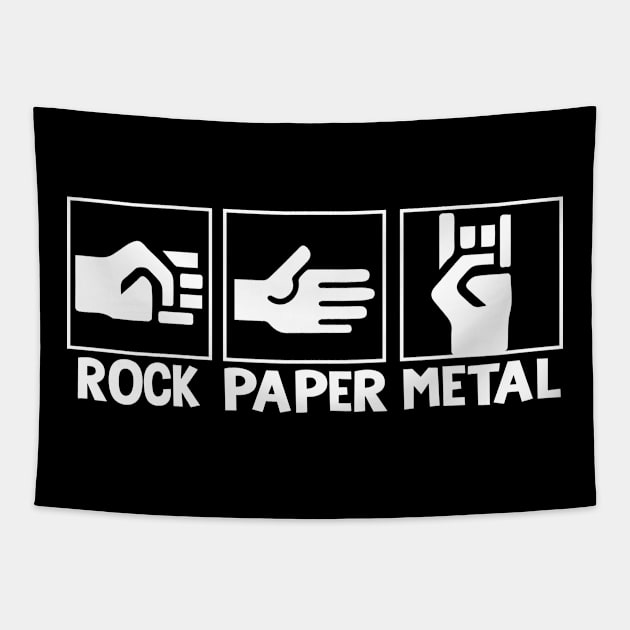 Rock Paper Metal Tapestry by TeeTeeUp