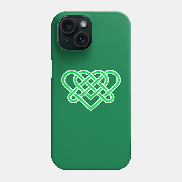 Celtic Eternal Love Knot Romantic Heart Green Design Phone Case by taiche