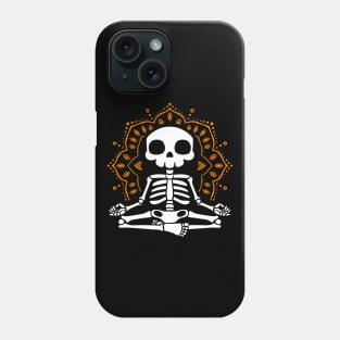 Meditating Skeleton Lotus Mandala Yoga Lover Gift Phone Case