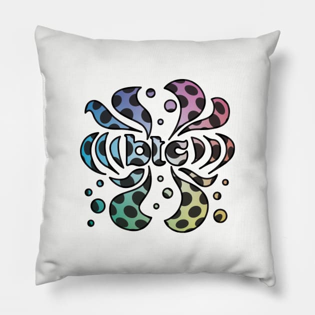 Bitcoin BTC 60s Psychedelic Crypto Design Pillow by EnvelopeStudio