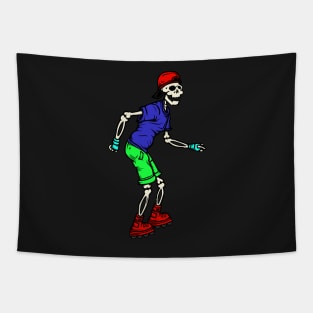 Skating skeleton Tapestry