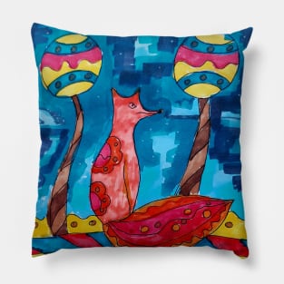 a fox in a magical world Pillow